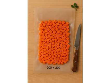 vákuové vrecká 200X300 mm – ukážka vrecka