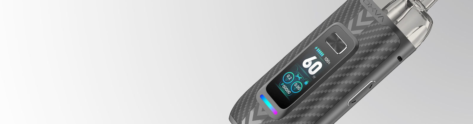 výber najlepších vapovacích prístrojov. Na ovrázku detajl prístroja Oxva Vprime