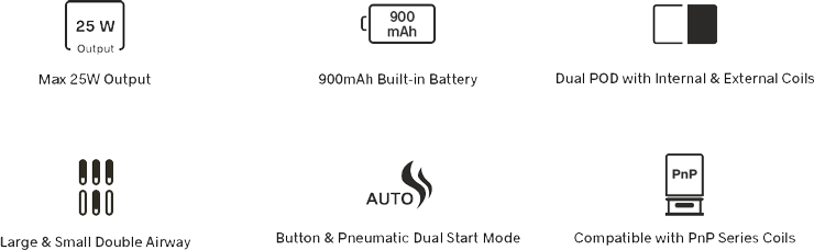 hlavne vlastnosti elektronickej cigarety VooPoo ARGUS AIR