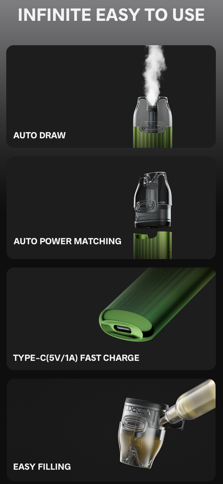 jednoduché používanie voopoo vmate infinity