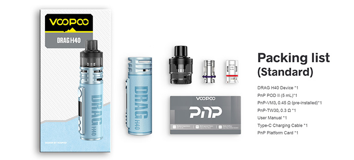 Voopoo Drag H40 obsah balenia - package