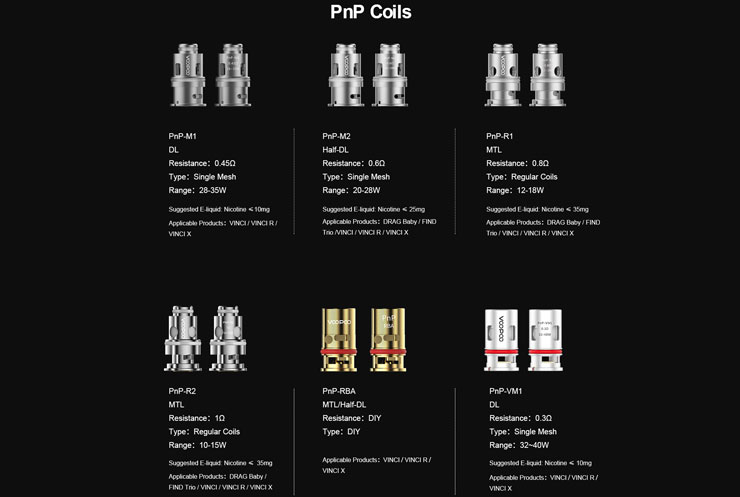 VooPoo coils PnP