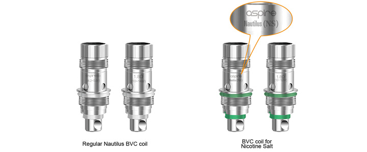 Nautilus NS BVC 1,5 ohm vs BVC 1,8 ohm prisposobené pre vyšší obsah nikotínových solí