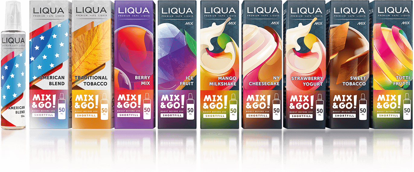LIQUA Mix and GO - ponuka príchutí ponuka príchutí v produktovej rade MIX and GO
