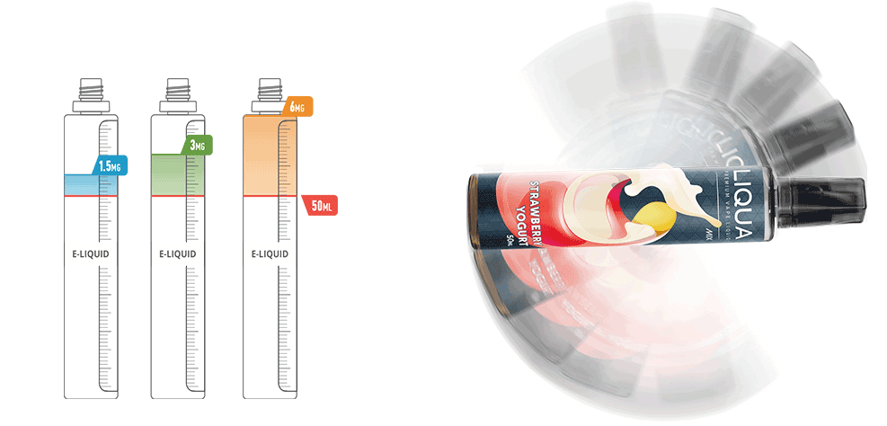 Liqua - zamiešajte svoj e-liquid miešanie po dobu 5 min