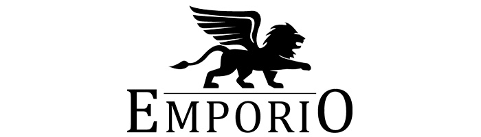 čierno biele logo emporio