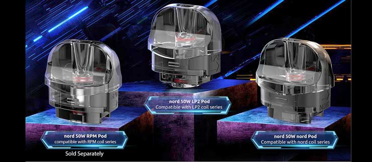 tri druhy cartridge pre smoktech nord50w