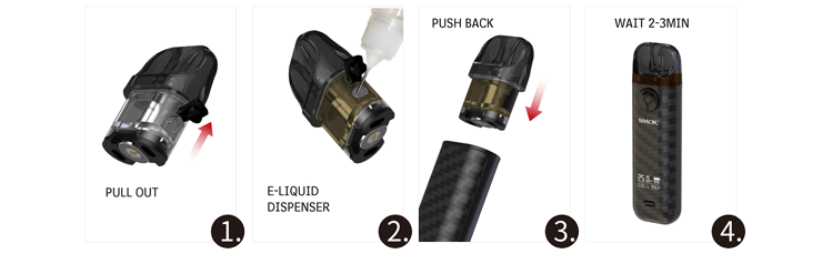 plnenie e-liquidu do elektronickej cigarety Smoktech NOVO4
