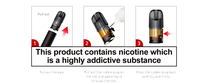 Smoktech Solus2 filling e-liquid into cartridge