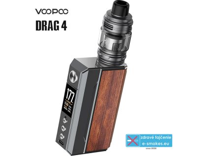 VOOPOO DRAG 4 177W Grip 5,5ml Full Kit Gun Metal Rosewood  MOD