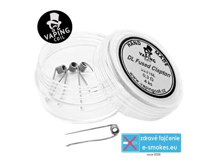 VapingCoil predmotané špirálky DL Fused Clapton SS316 0,3ohm - 4ks