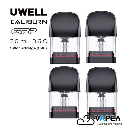 Uwell Caliburn GPP cartridge 2ml 0,6ohm 4Pack Vapea