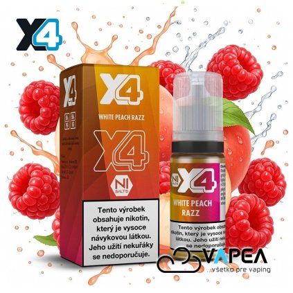 E liquid X4 Bar Juice White Peach Razz