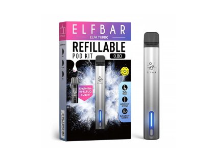 AURORA BLACK ELF BAR ELFA TURBO BATTERY REFILLABLE VAPE KIT 1