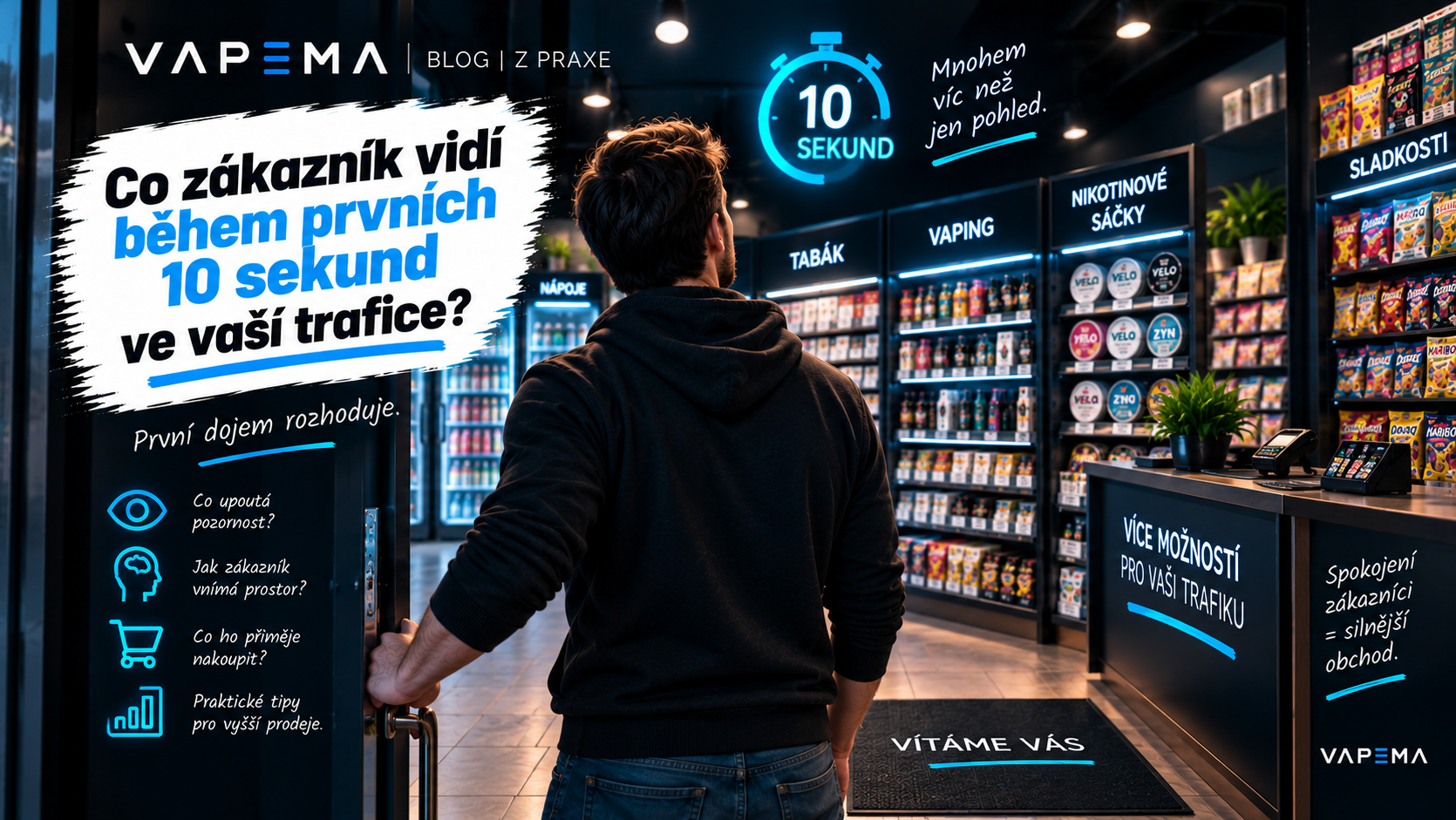 Co zákazník vidí během prvních 10 sekund ve vaší trafice?