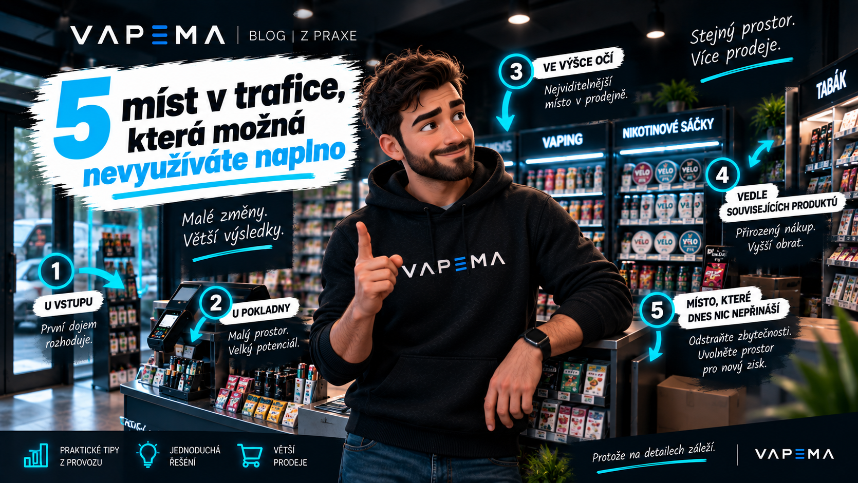 5 míst v trafice, která možná nevyužíváte naplno