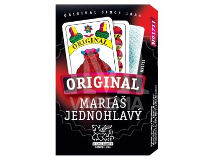 Mariášové karty jednohlavé, papír ,,konik', papírová krabička