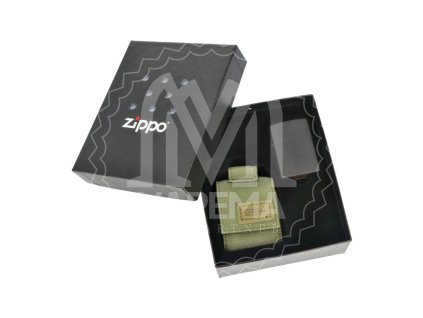 Dárková sada - Zippo Black Crackle + Green Pouch
