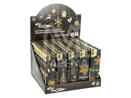 BOX 50 ks - Zapalovač - Wildfire - Gold Christmas