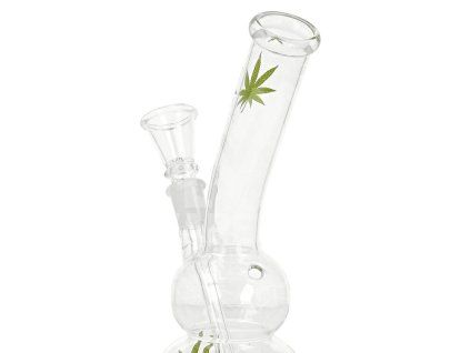 9977 bong skleneny basic green leaf 22 cm