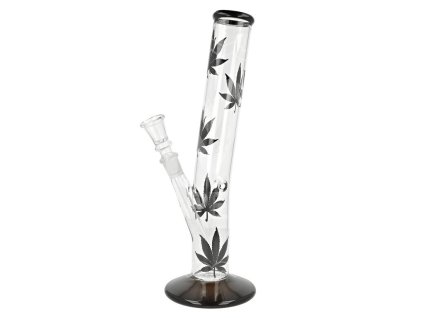 Bong - Skleněný - Black Leaves 30cm
