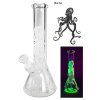 10094 2 bong skleneny black leaf kraken glow motiv