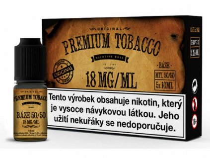 Nikotinová báze Premium Tobacco (50:50) 5x10ml : 18mg