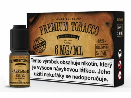Nikotinová báze Premium Tobacco (50:50) 5x10ml : 6mg