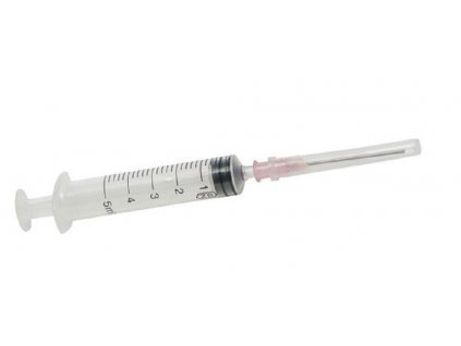 Plastová injekční stříkačka s tupou jehlou 5ml