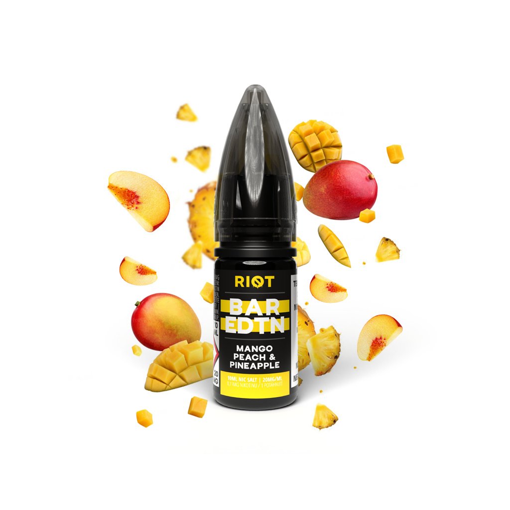 7022 e liquid riot bar edtn salt mango peach pineapple 10ml 20 mg r