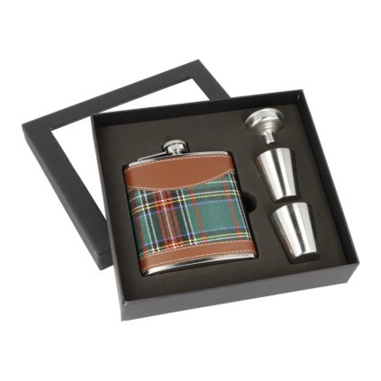 8135 4 darkova sada placatka s poharky nerezova sada tartan 180ml
