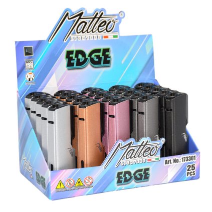 4498 1 box 25 ks zapalovac matteo metal edge elegant