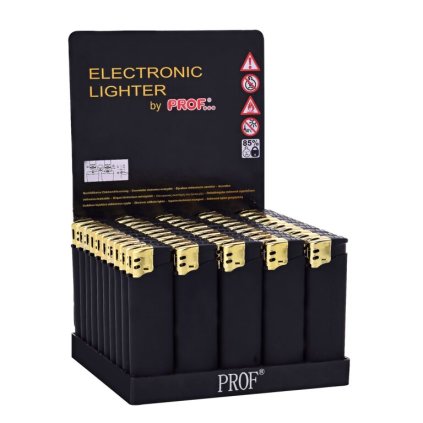 4482 2 box 50 ks zapalovac prof piezo black gold rubber