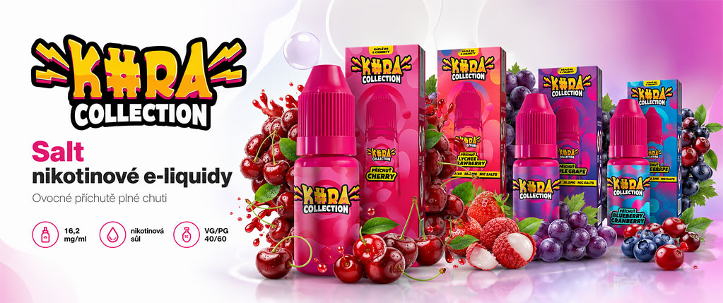 E-liquid Kura Collection pro MTL vapování v POD elektronické cigaretě
