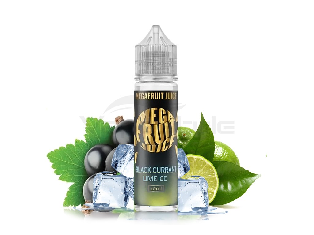 Megafruit Juice - S&V - Blackcurrant Lime ICE (Svěží černý rybíz s limetkou) - 10ml, produktový obrázek.