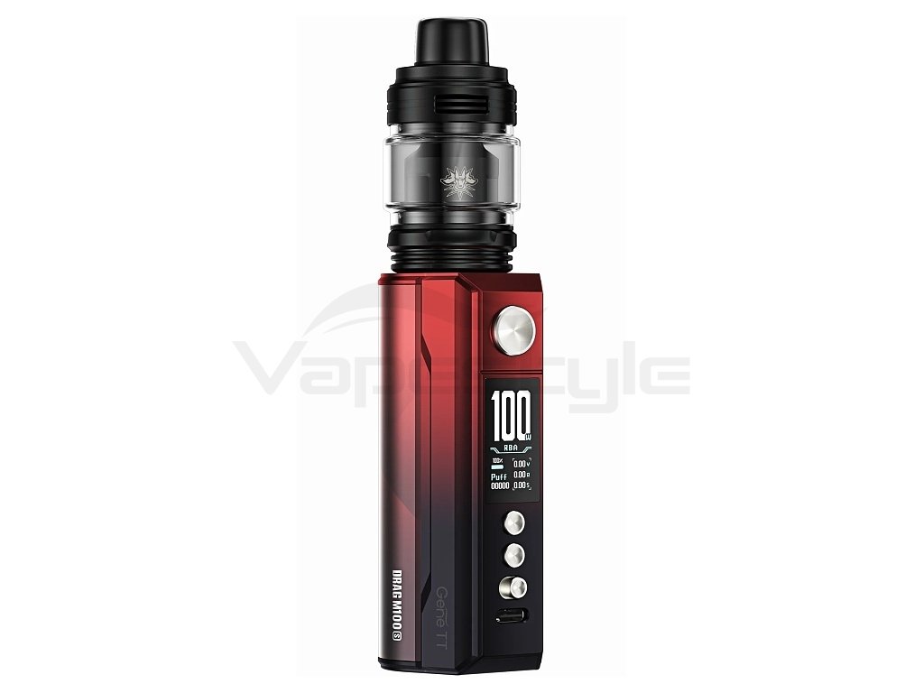 VooPoo Drag M100S Mod - Full Kit - Red Black, produktový obrázek.