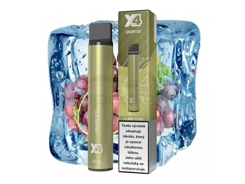 X4 Bar - 0mg - ZERO - Grape ICE, produktový obrázek.