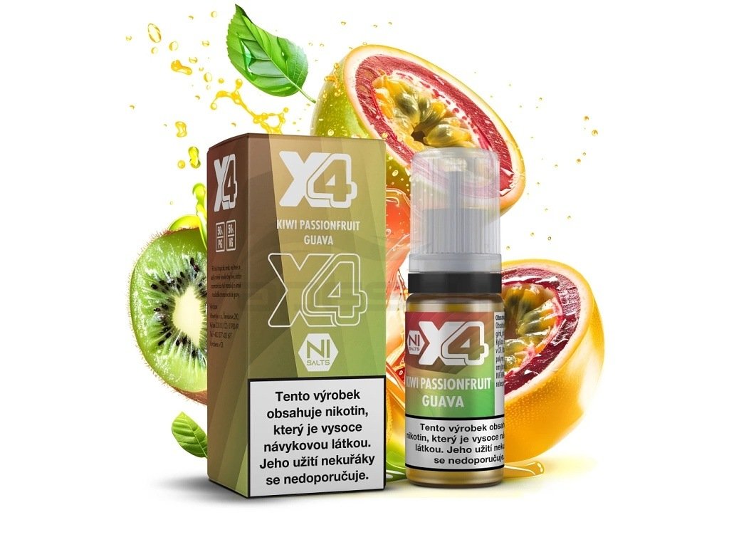 X4 Bar Juice Salt - E-liquid - Kiwi Passionfruit Guava - 20mg, produktový obrázek.