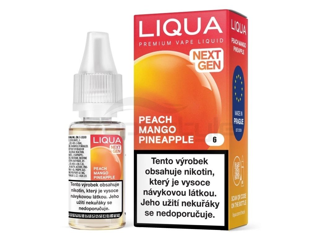 Liqua NEXT GEN - Peach Mango Pineapple - 6mg, produktový obrázek.