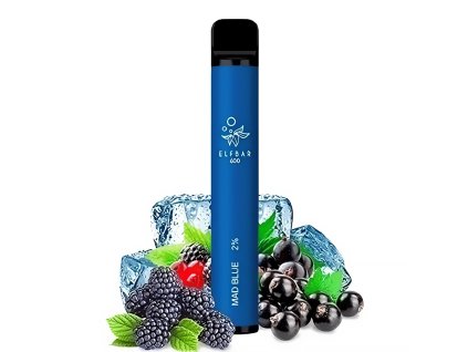 Elf Bar 600 - 20mg - Mad Blue (Lesní plody), produktový obrázek.