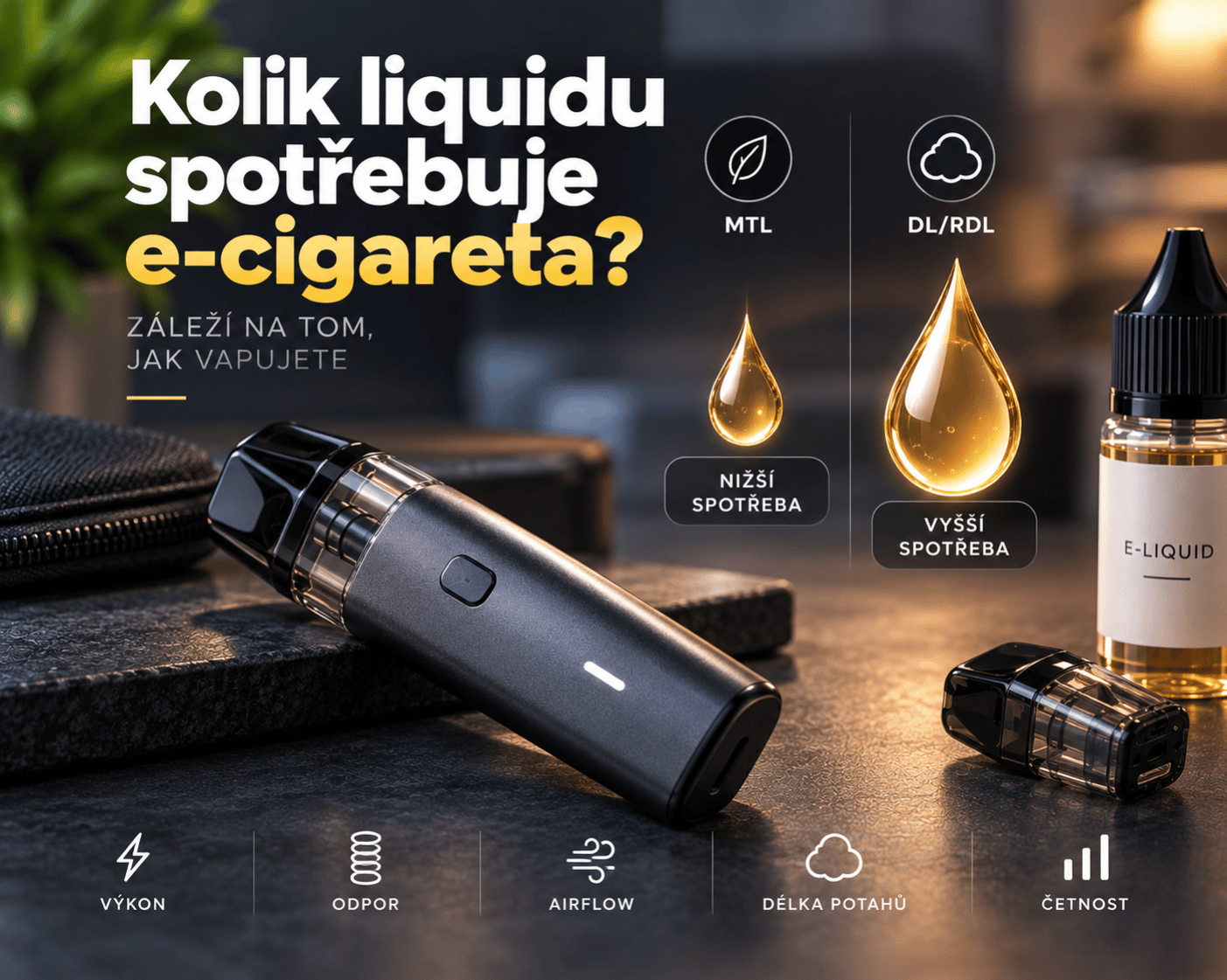 Kolik e-liquidu spotřebuje e-cigareta a jak spotřebu snížit?