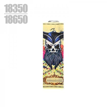 wraps pour accus 18650 5pcs skull pirate