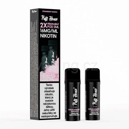 puff house 2x pod strawberry mango vaping cz