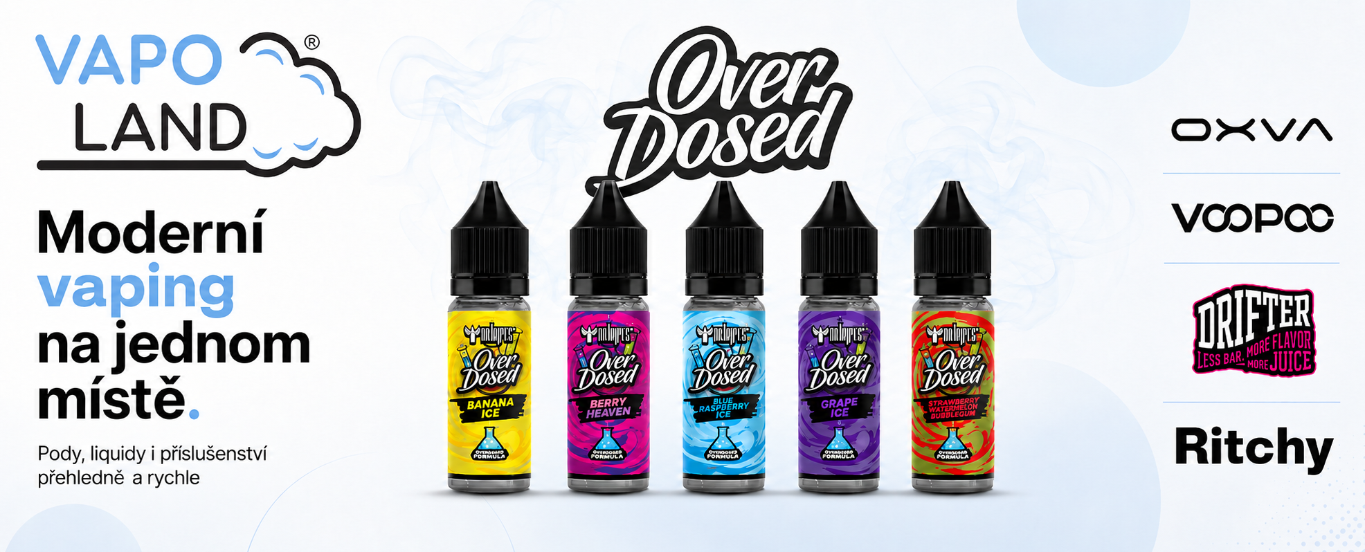 Moderní vaping na jednom místě – výběr liquidů Overdosed, pod systémů a příslušenství na Vapoland.cz