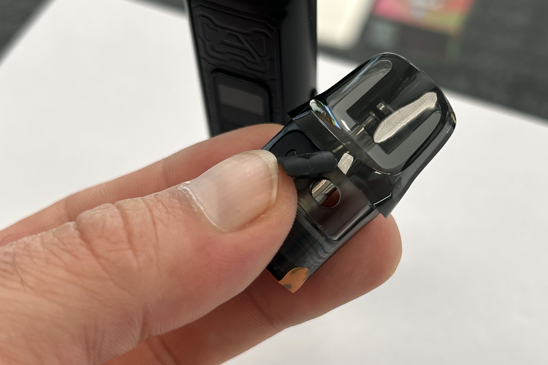 Detail vyjmuté cartridge pro Lost Vape Ursa Nano Pro 2