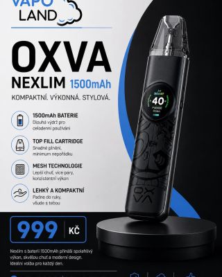 Další nová OXVA!!! OXVA NeXLIM 1500mAh je stylový pod systém s pořádnou výdrží, jednoduchým ovládáním a skvělým podáním...
