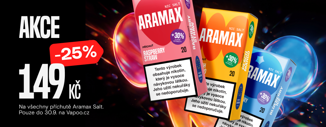 Akce na Aramax salt e-liquidy -25 %!
