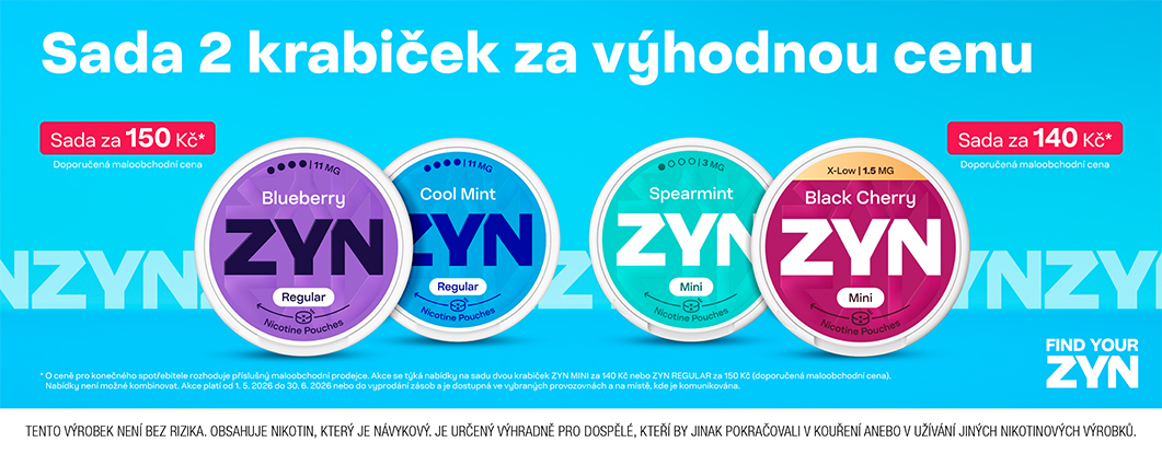 Nikotinové sáčky ZYN v akci 1+1 zdarma