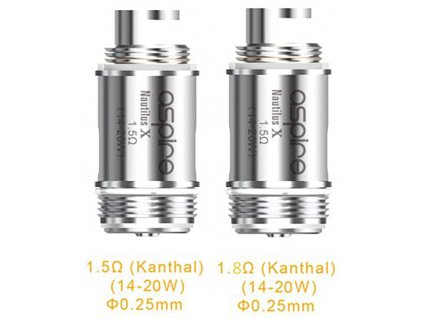 aSpire Nautilus X kanthal žhavící hlava 1,5ohm a 1,8ohm