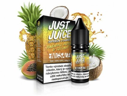 E liquid Just Juice Salt Pineapple Papaya & Coconut (Ananas, Papaya a kokos) 10ml